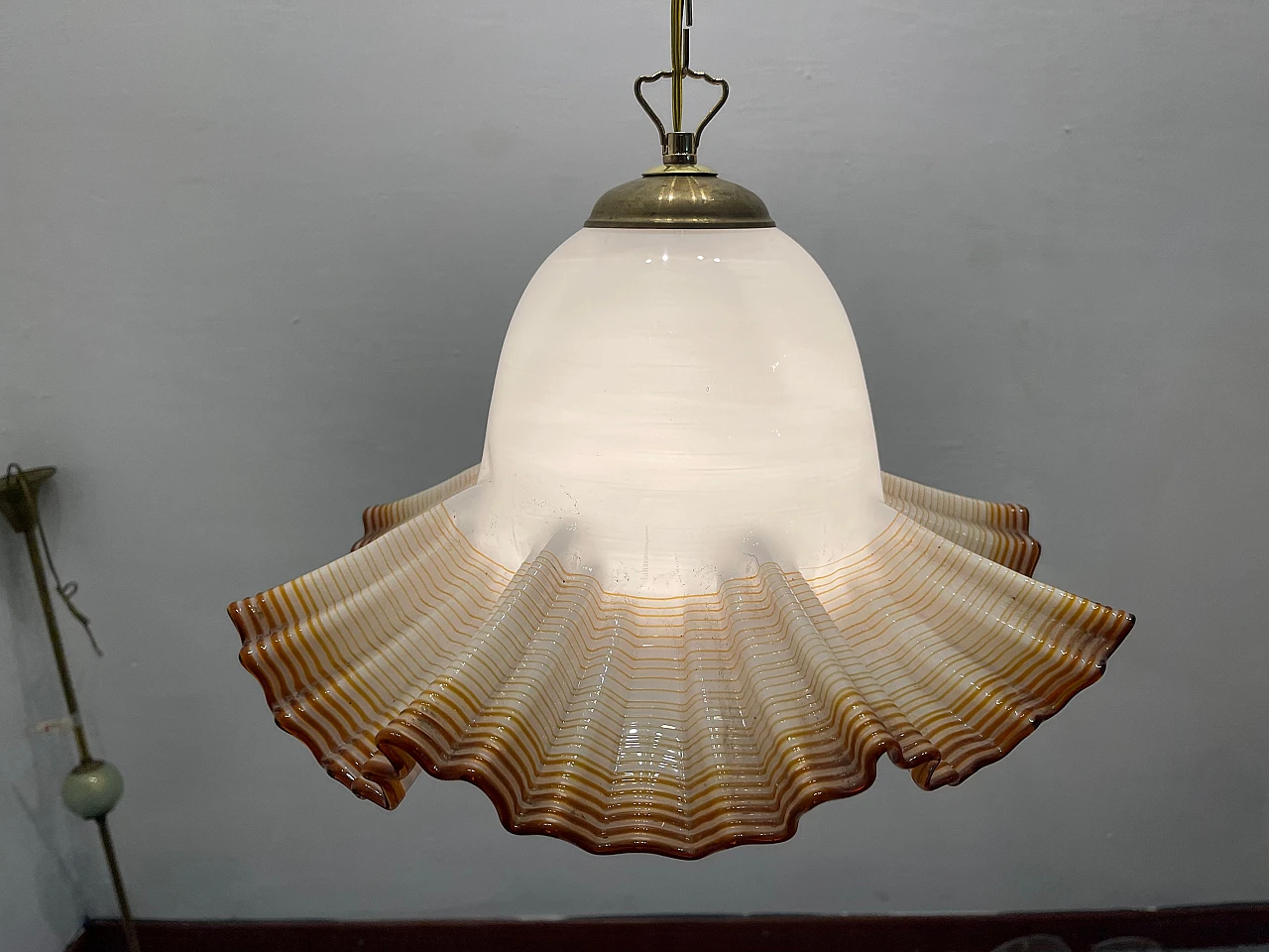 Murano Glass Frilly Light Pendant, 1970s 8