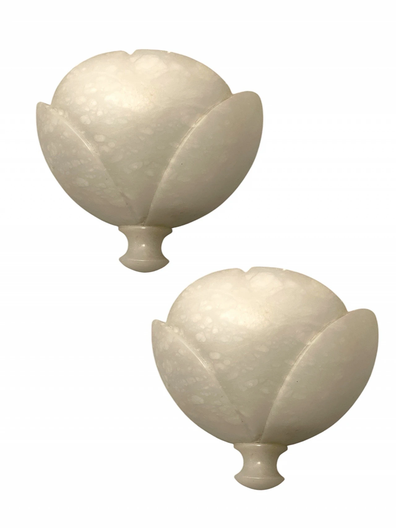 Pair of alabaster sconces, 1960s 1