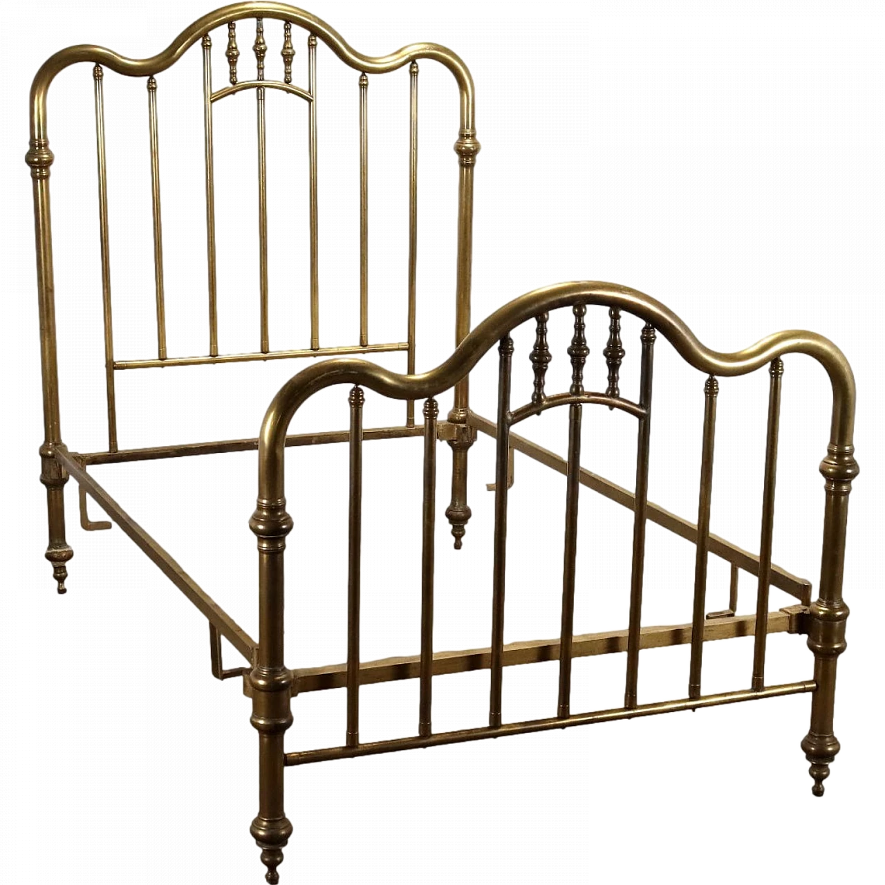 Antique brass bed, early 20th century 11