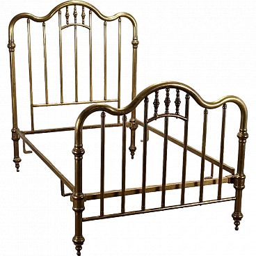 Antique brass bed, early 20th century