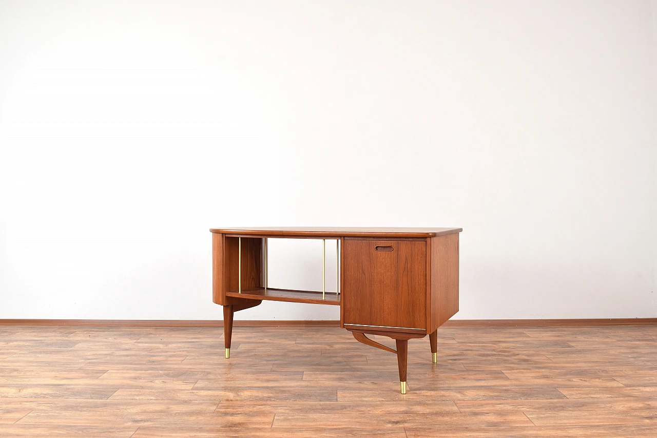 Scrivania Mid-Century in teak organico di Sola Møbler, anni '60 7