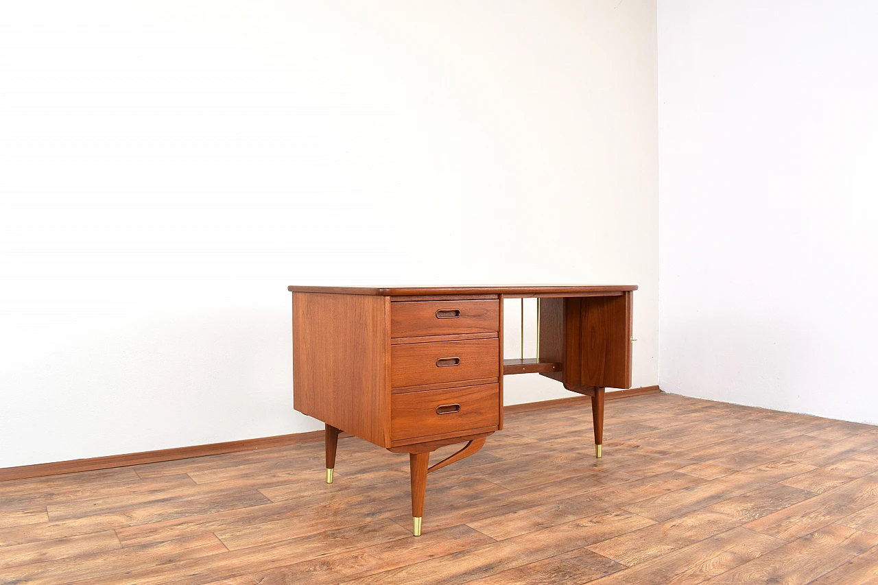 Scrivania Mid-Century in teak organico di Sola Møbler, anni '60 11