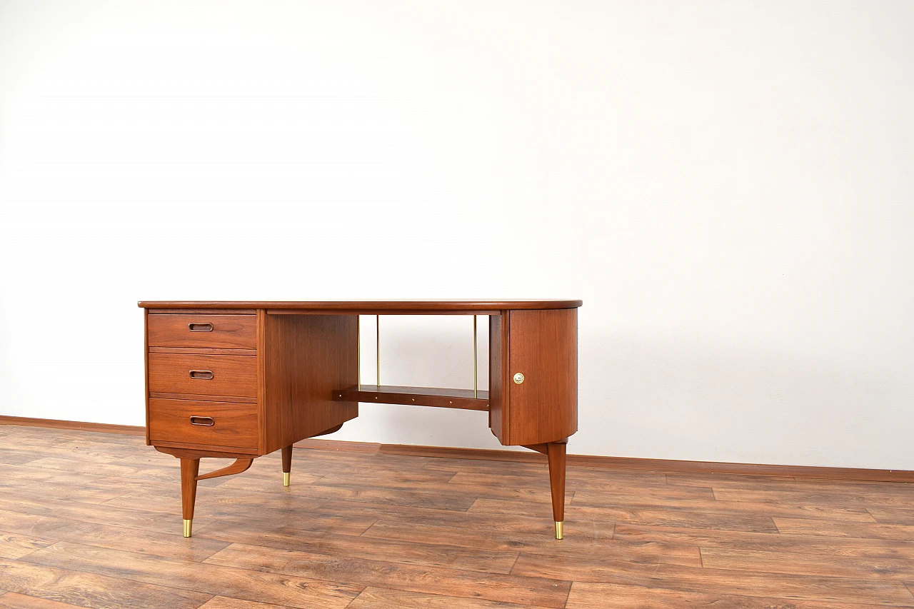 Scrivania Mid-Century in teak organico di Sola Møbler, anni '60 12