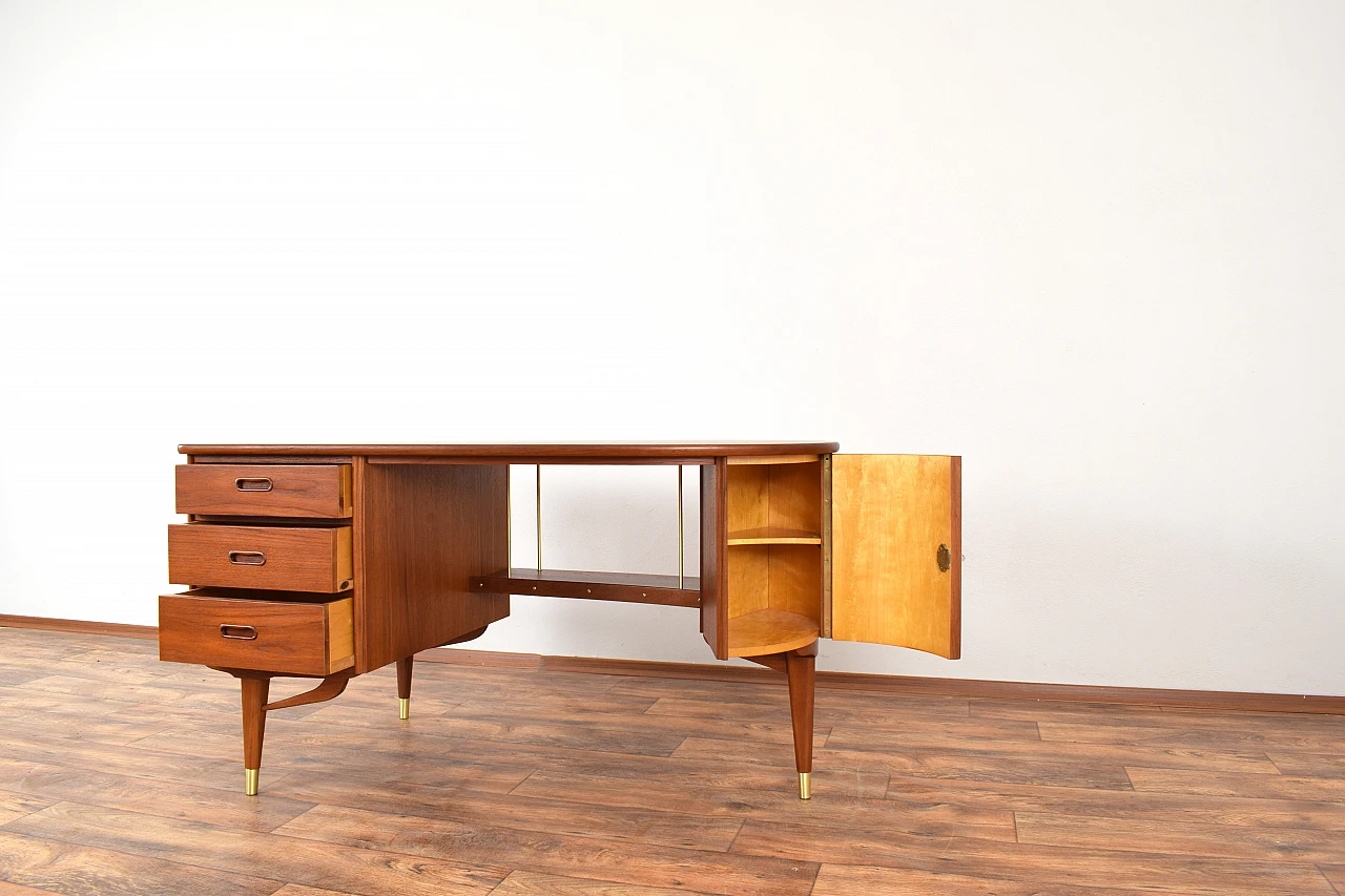 Scrivania Mid-Century in teak organico di Sola Møbler, anni '60 14