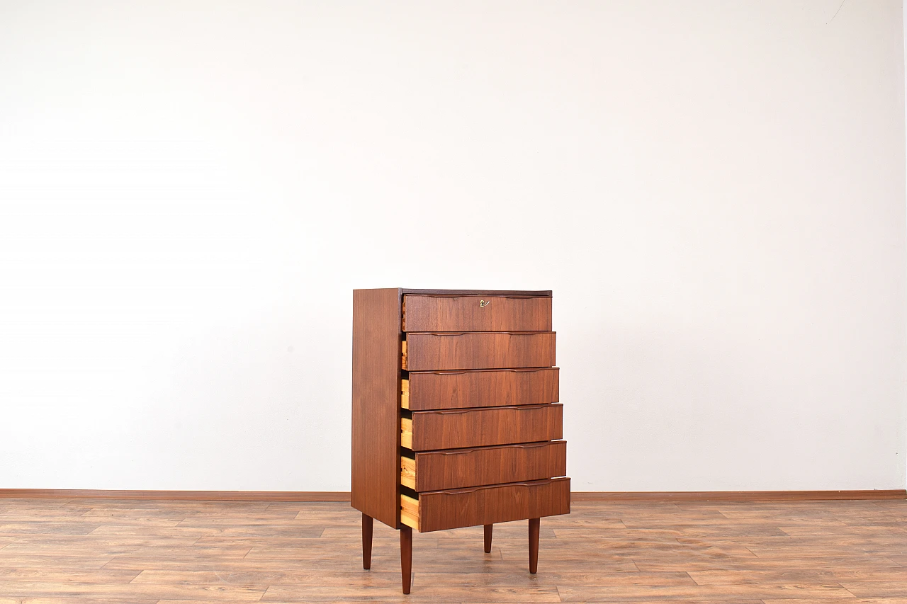 Cassettiera Mid-Century in teak, Danimarca, anni '60 4