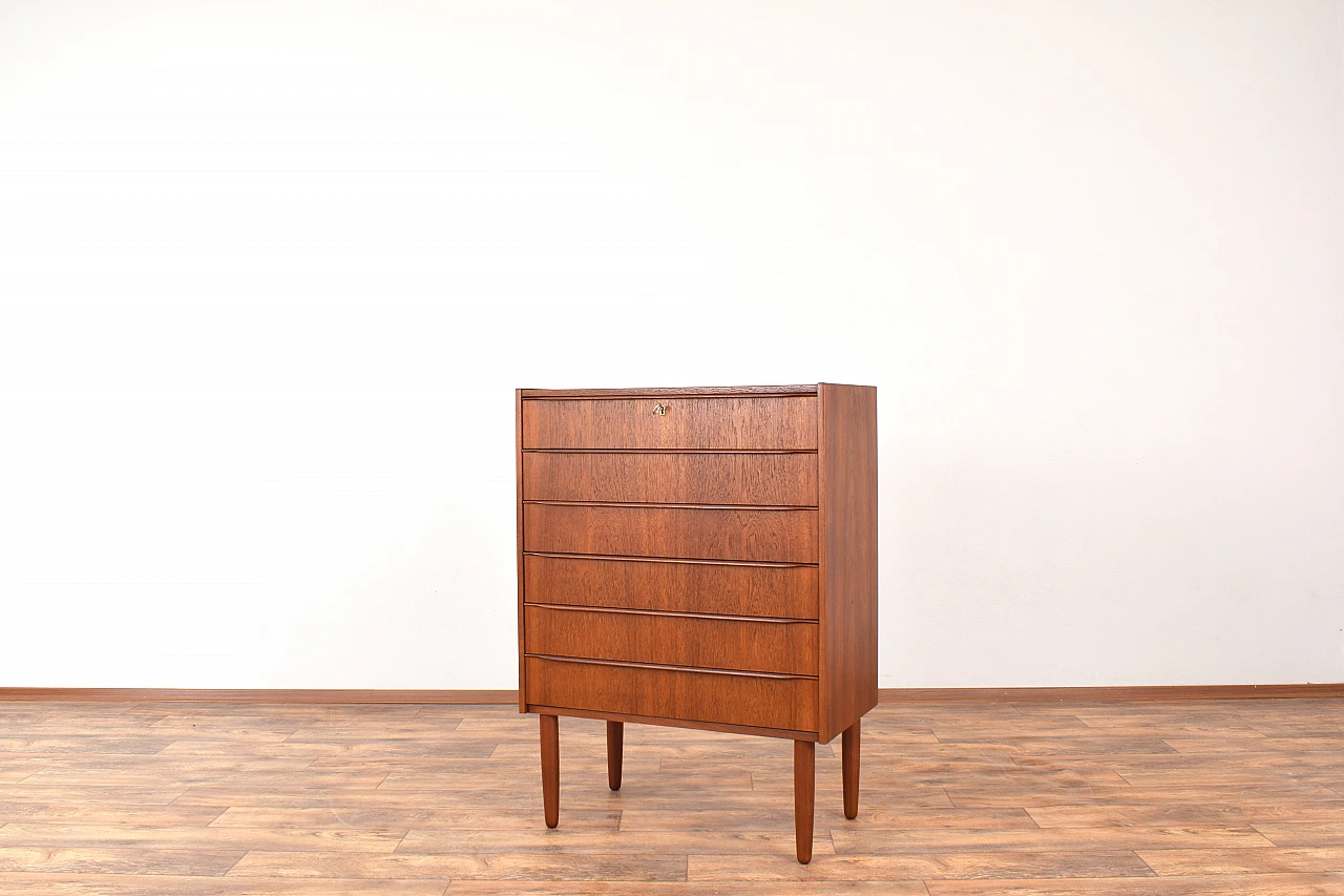 Cassettiera Mid-Century in teak, Danimarca, anni '60 3