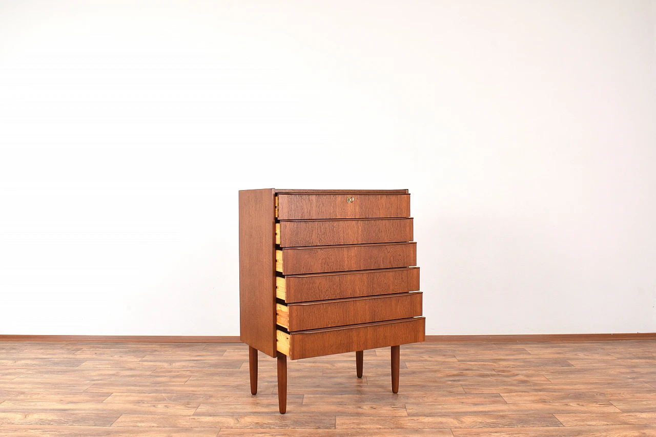 Cassettiera Mid-Century in teak, Danimarca, anni '60 4