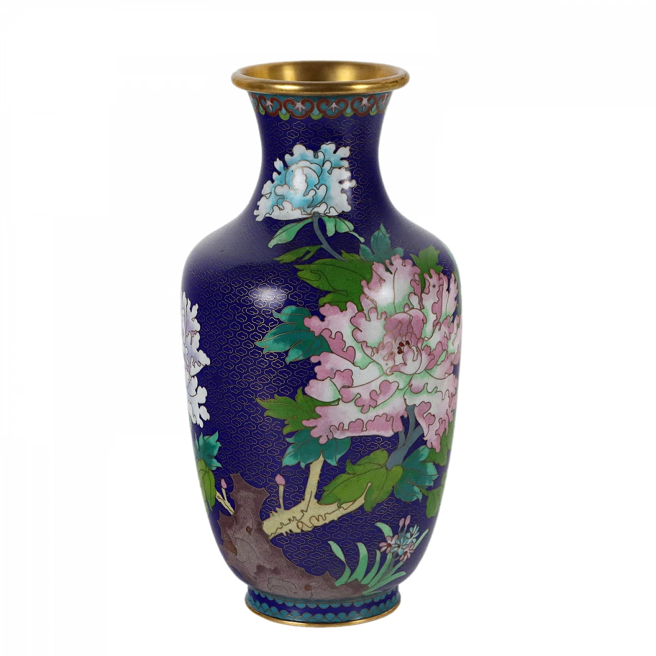 Chinese Cloisonné vase with coloured decoration, 20th century 1