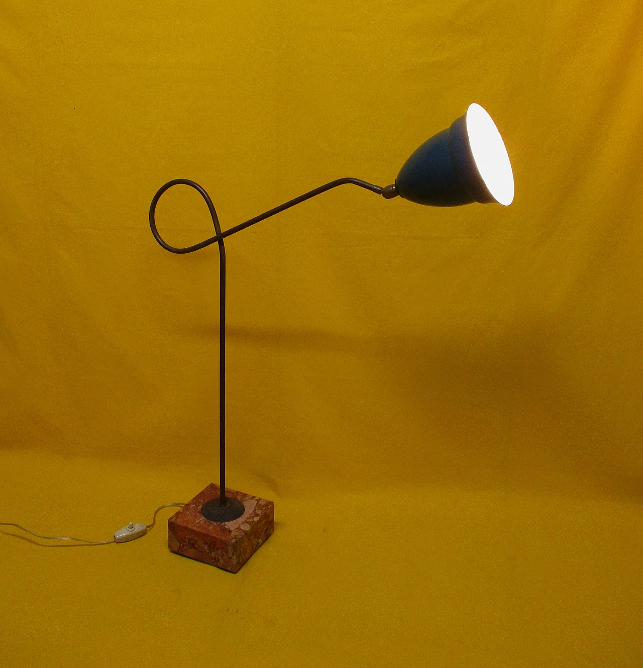 Arredoluce lamp in metal and marble, 1950s 7