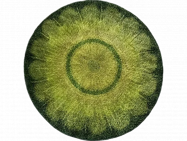 Green round rug Denmark 1970s Desso