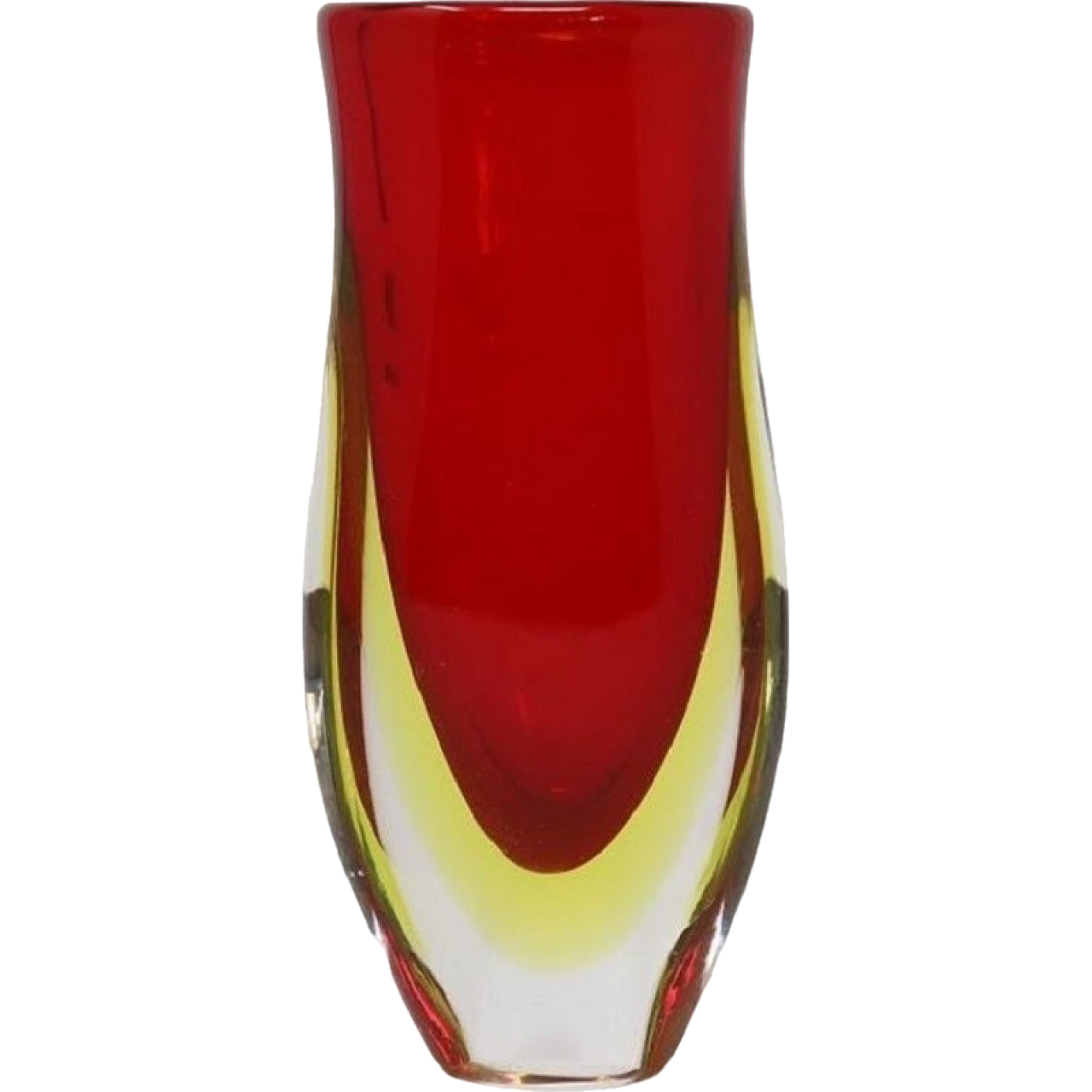 Red submerged glass vase, Murano, 1960s 13