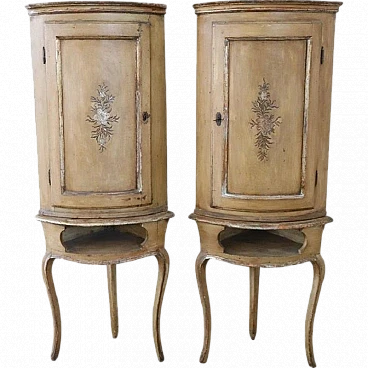 Pair of antique corner cupboards, Louis XV, 18th century