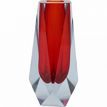 Intense red vase, Murano 1960s