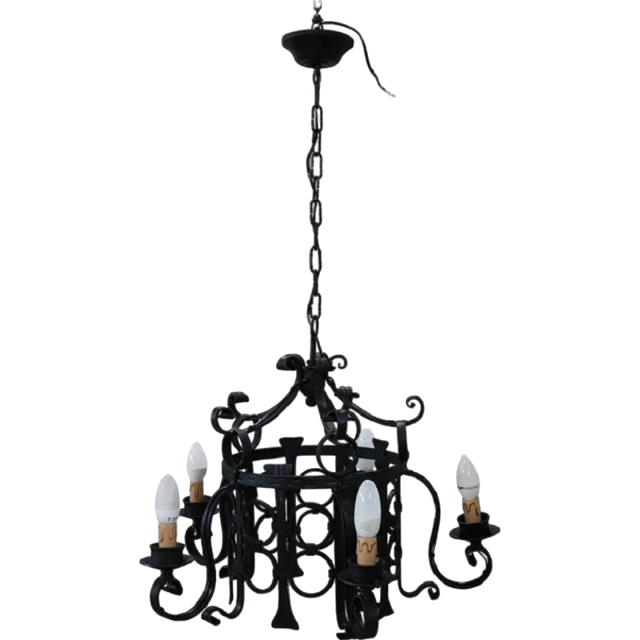 Iron chandelier, circa 1940s 13