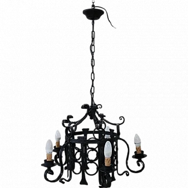 Iron chandelier, circa 1940s