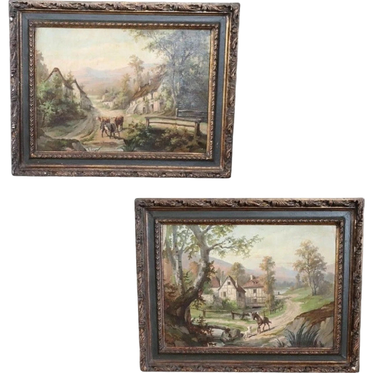 Pair of oil on canvas paintings dated 1890 19