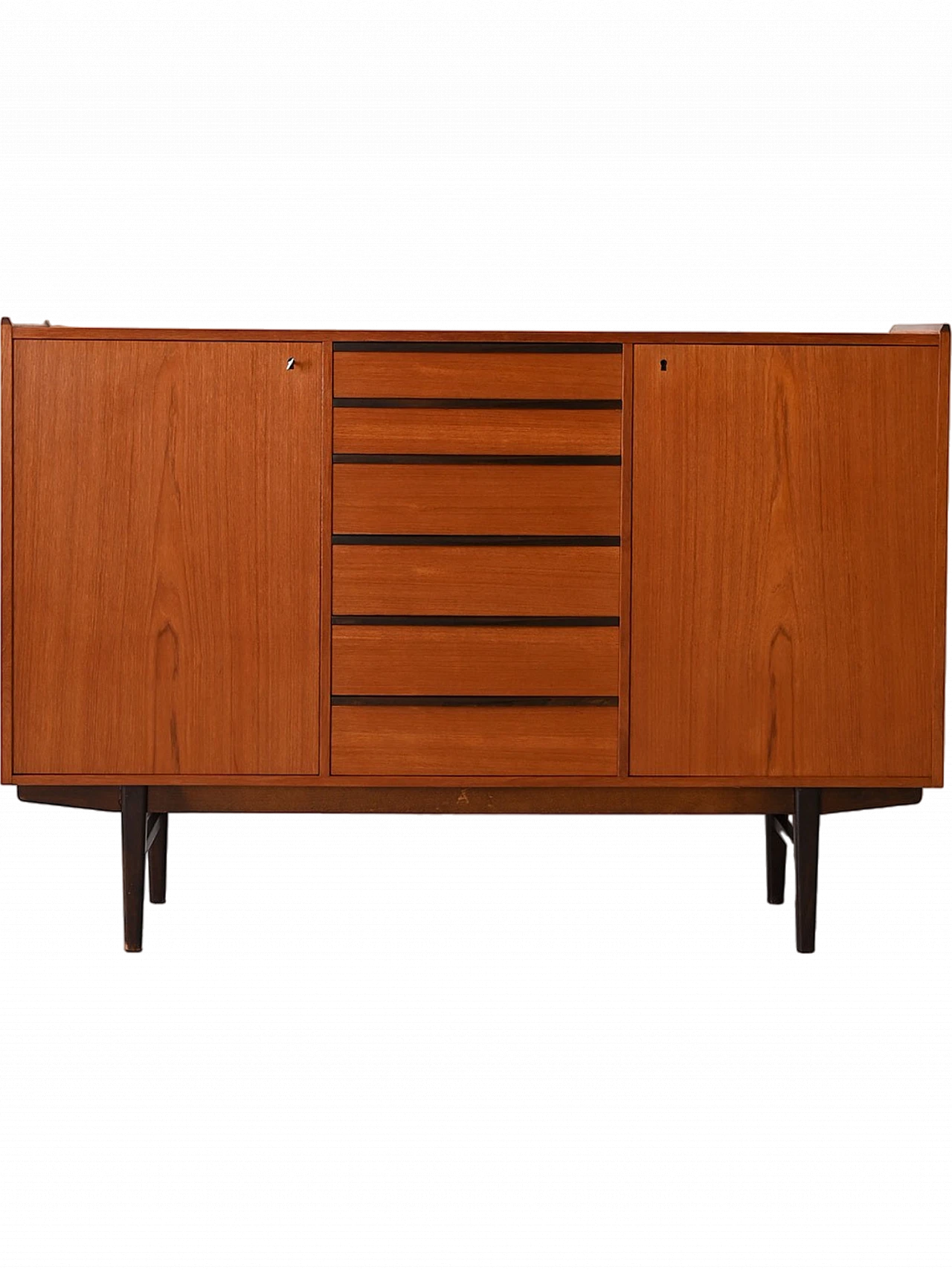 Scandinavian teak highboard, 1950s 12