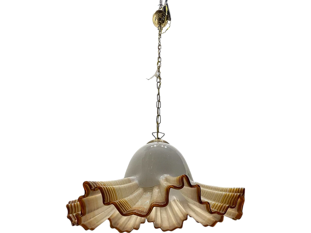 Murano Glass Frilly Light Pendant, 1970s 10