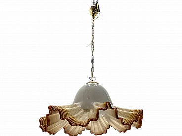 Murano Glass Frilly Light Pendant, 1970s