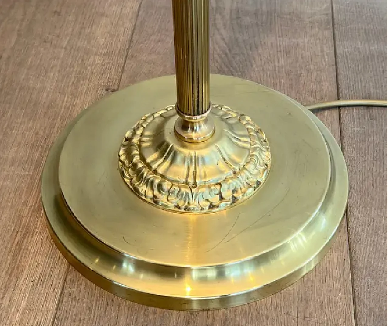 Brass floor lamp with removable reflector, 1970s 8