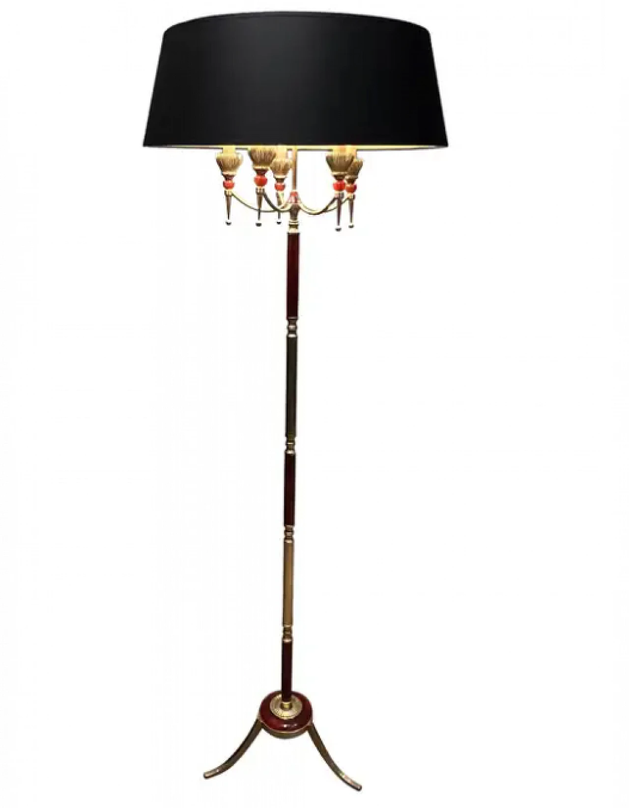 Brass floor lamp in the style of Maison Jansen, 1940s 1