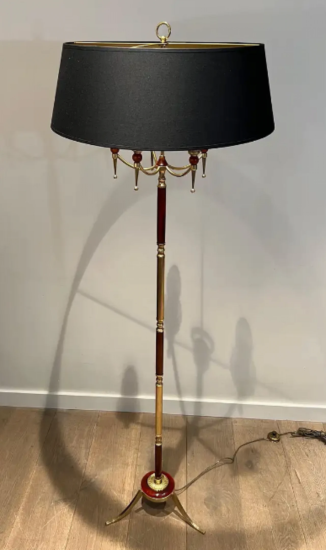 Brass floor lamp in the style of Maison Jansen, 1940s 3