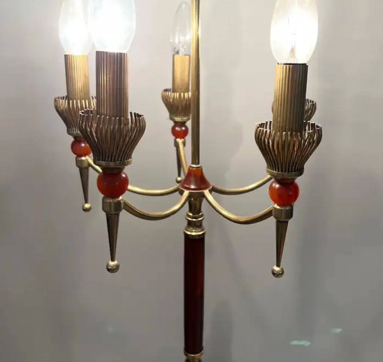 Brass floor lamp in the style of Maison Jansen, 1940s 5