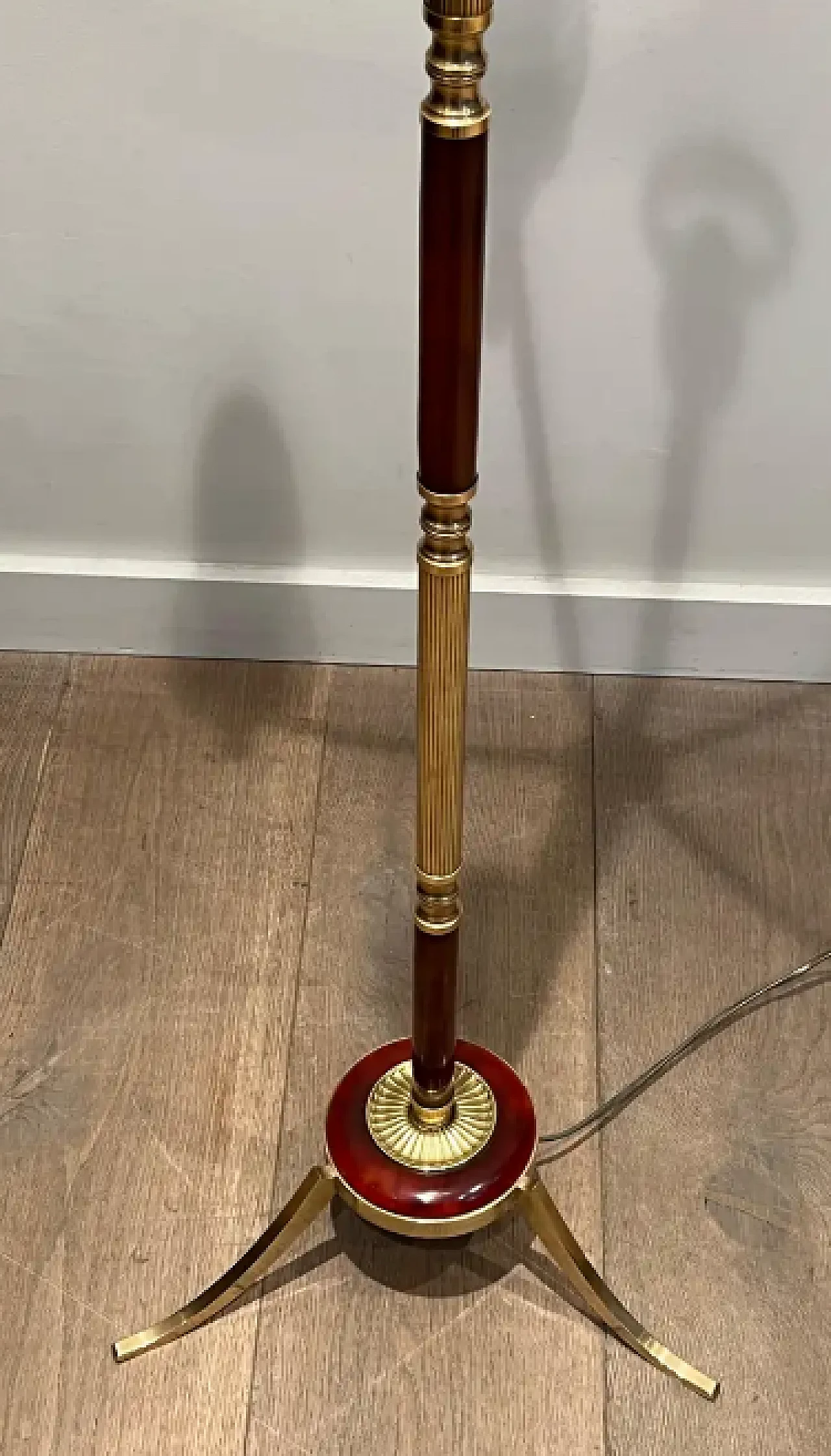 Brass floor lamp in the style of Maison Jansen, 1940s 8