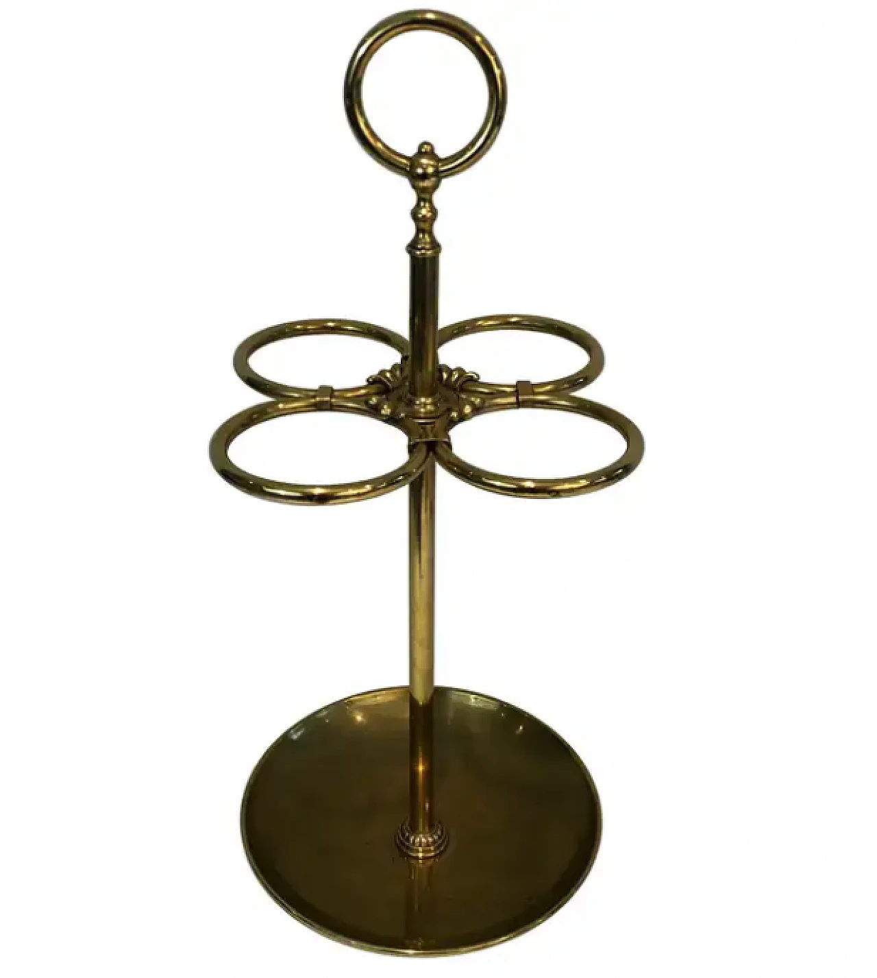 Round brass umbrella stand, early 20th century 1