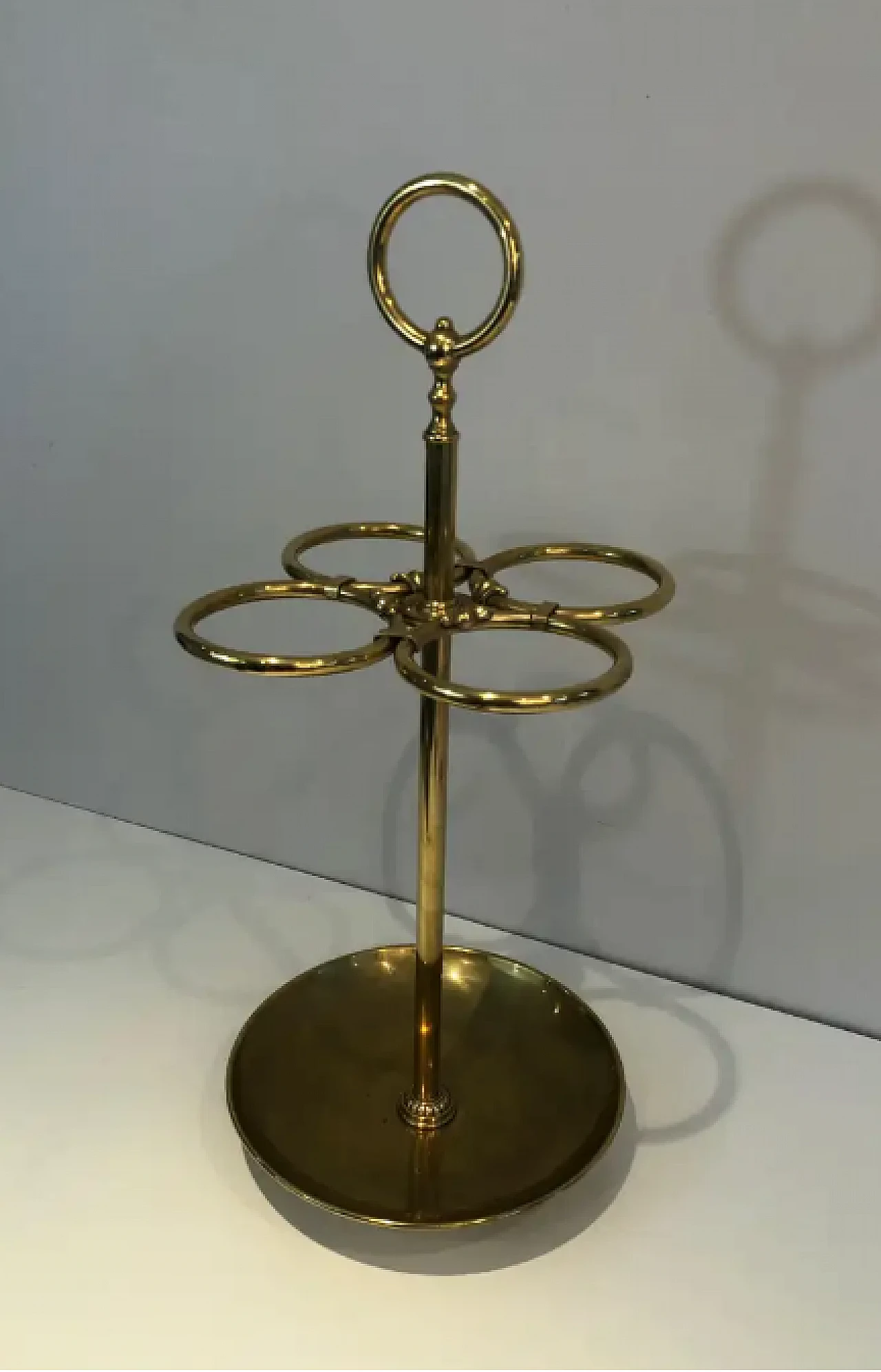 Round brass umbrella stand, early 20th century 2