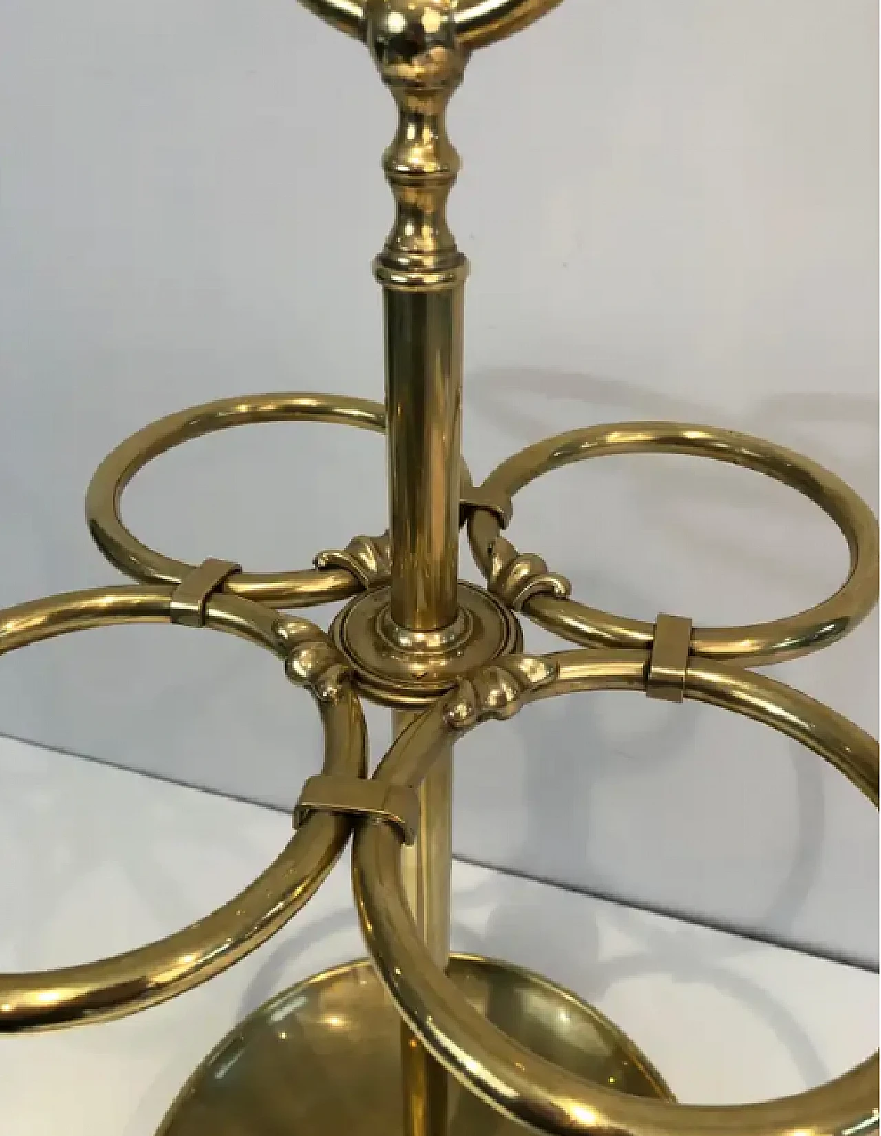 Round brass umbrella stand, early 20th century 6