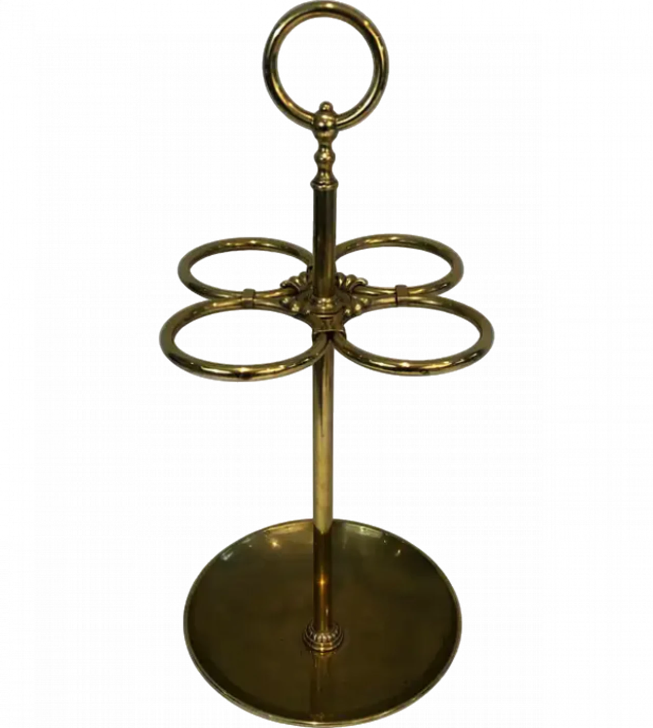 Round brass umbrella stand, early 20th century 9