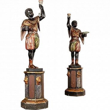 Pair of Venetian Reggicero Moors, early 19th century