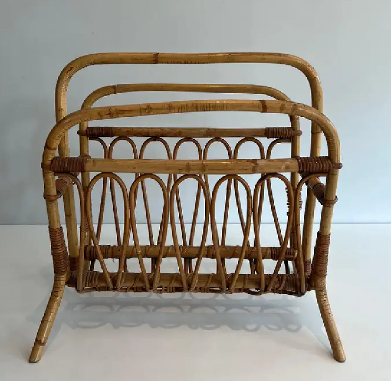 Rattan magazine rack, mid-19th century 2