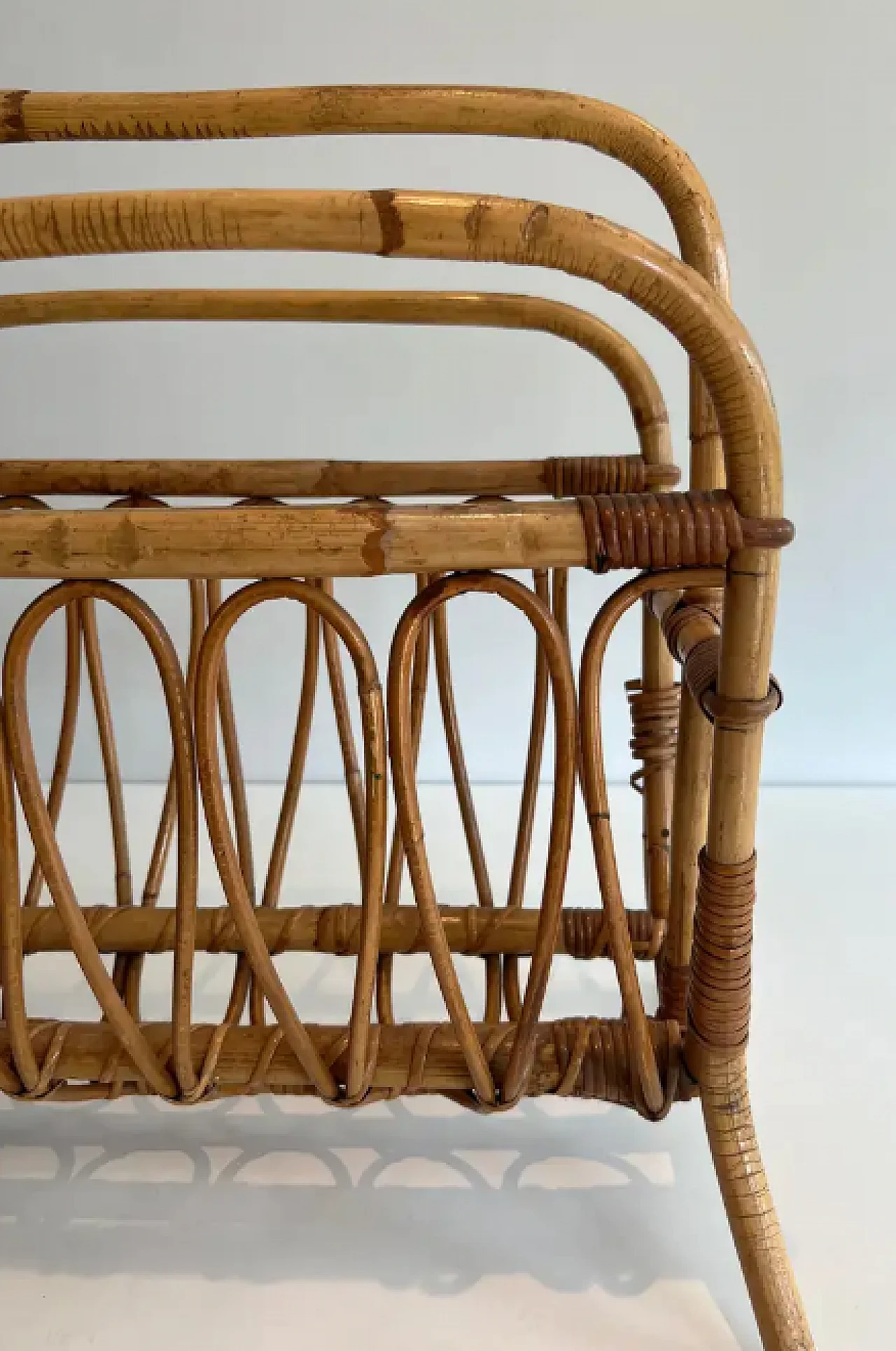 Rattan magazine rack, mid-19th century 5