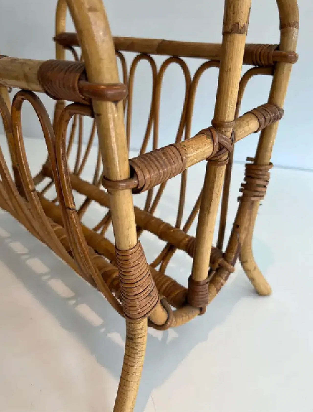 Rattan magazine rack, mid-19th century 6