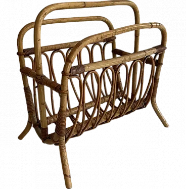 Rattan magazine rack, mid-19th century