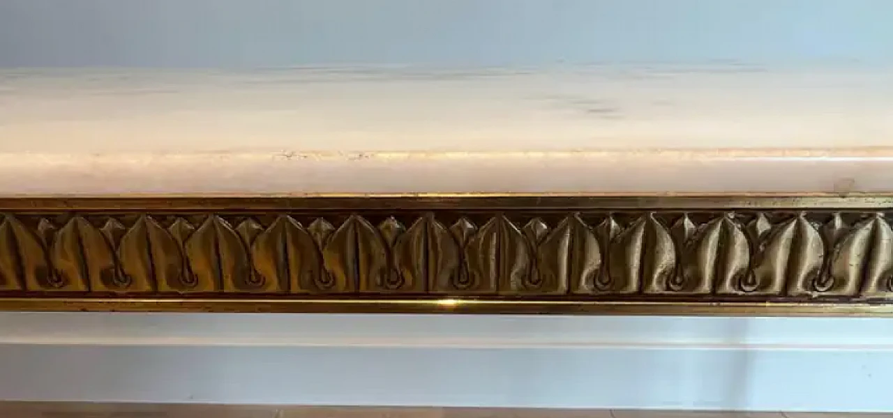 Neoclassical style brass coffee table with marble top, 1940s 13