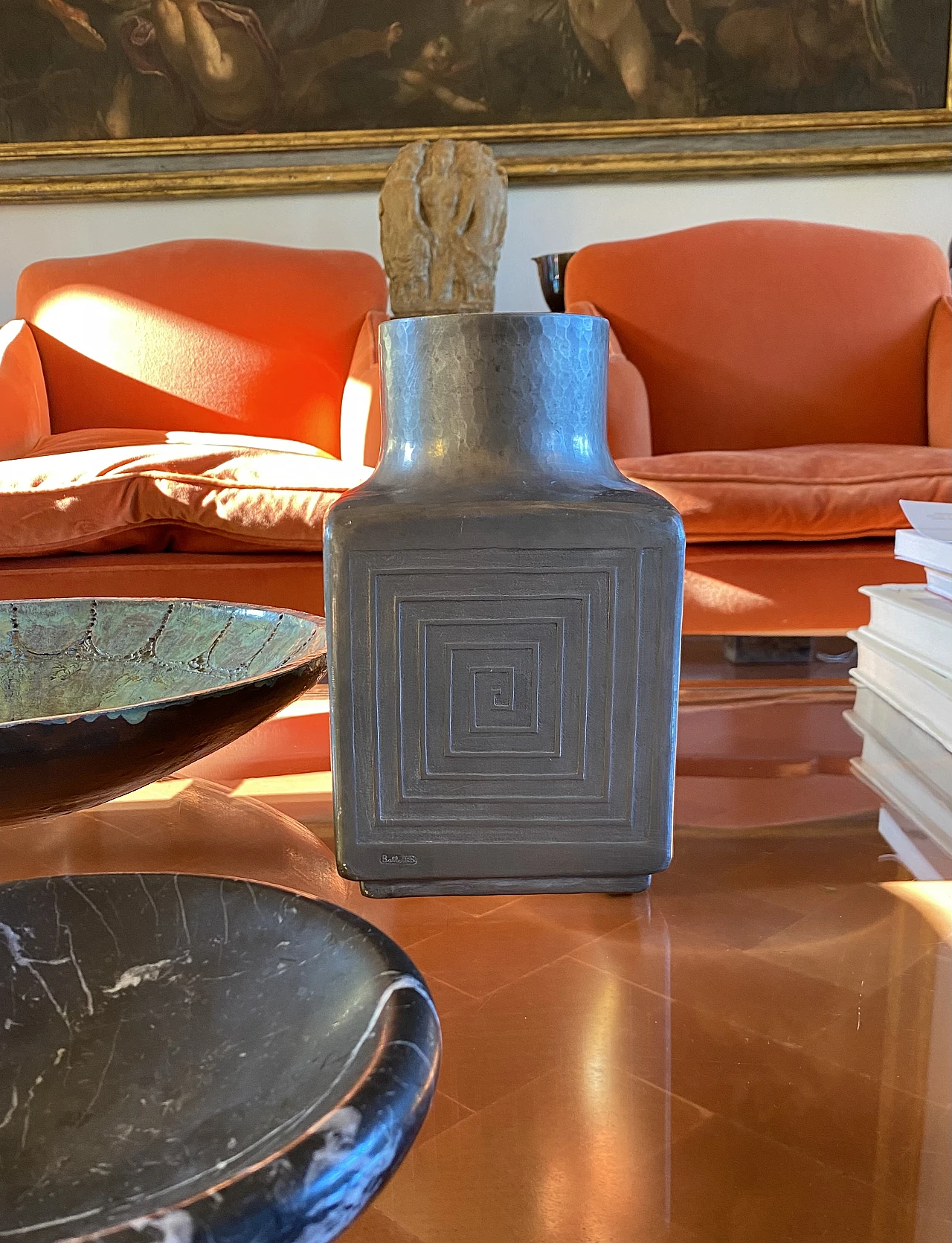 Mid-century metal vase di Bellotti, 1960 14