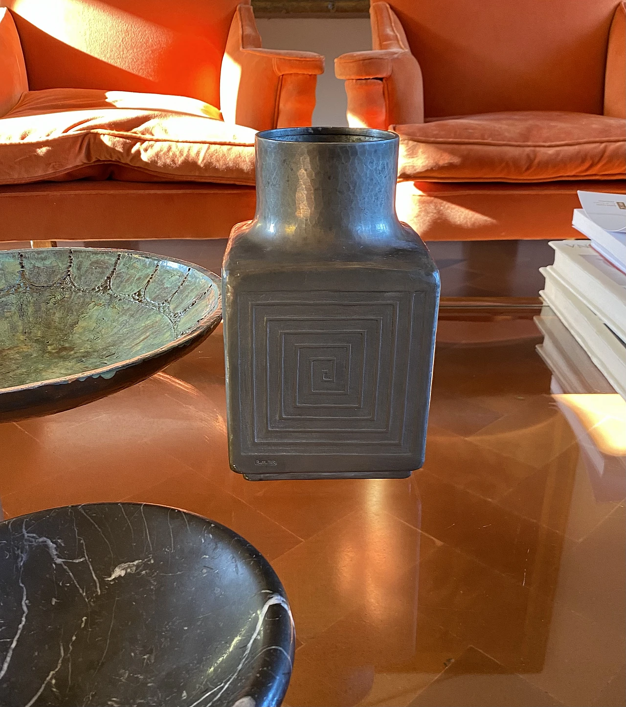 Mid-century metal vase di Bellotti, 1960 15