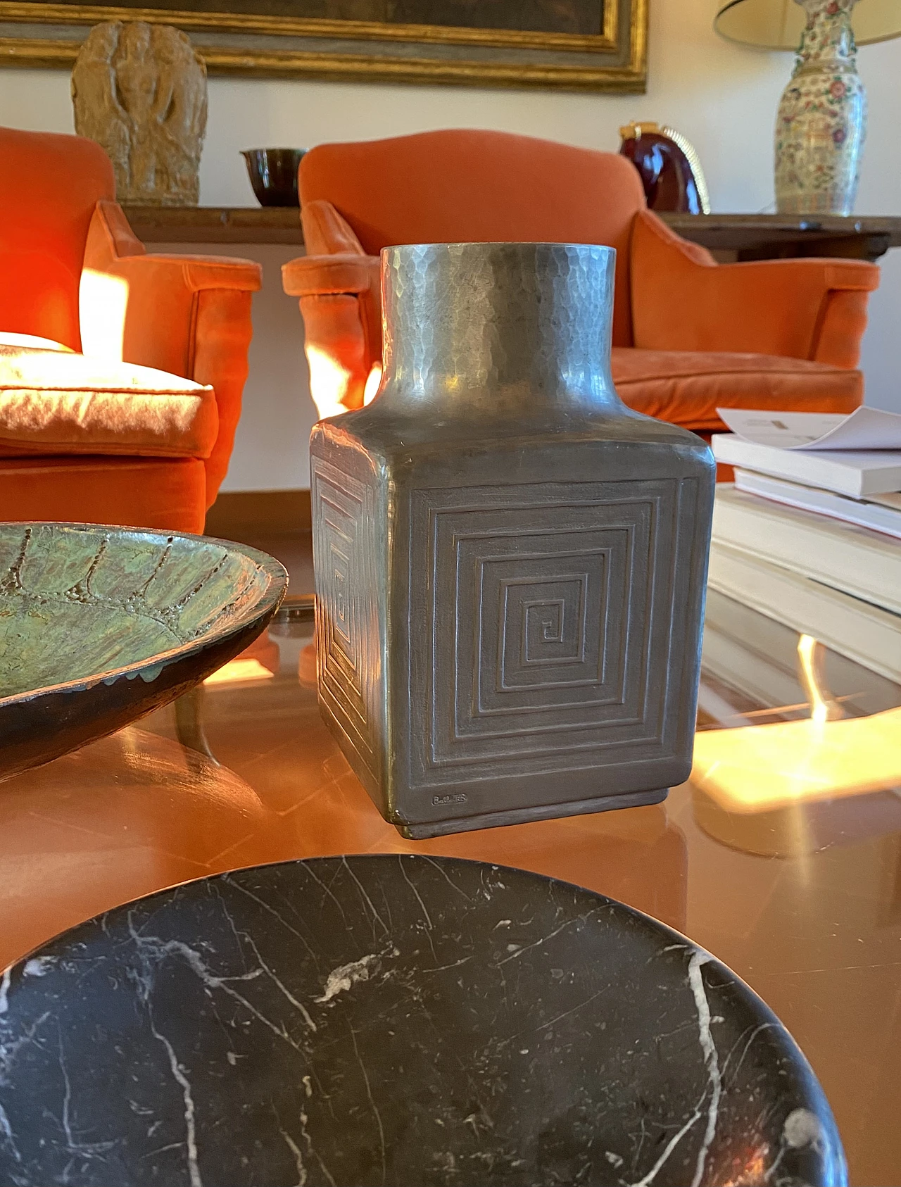 Mid-century metal vase di Bellotti, 1960 16