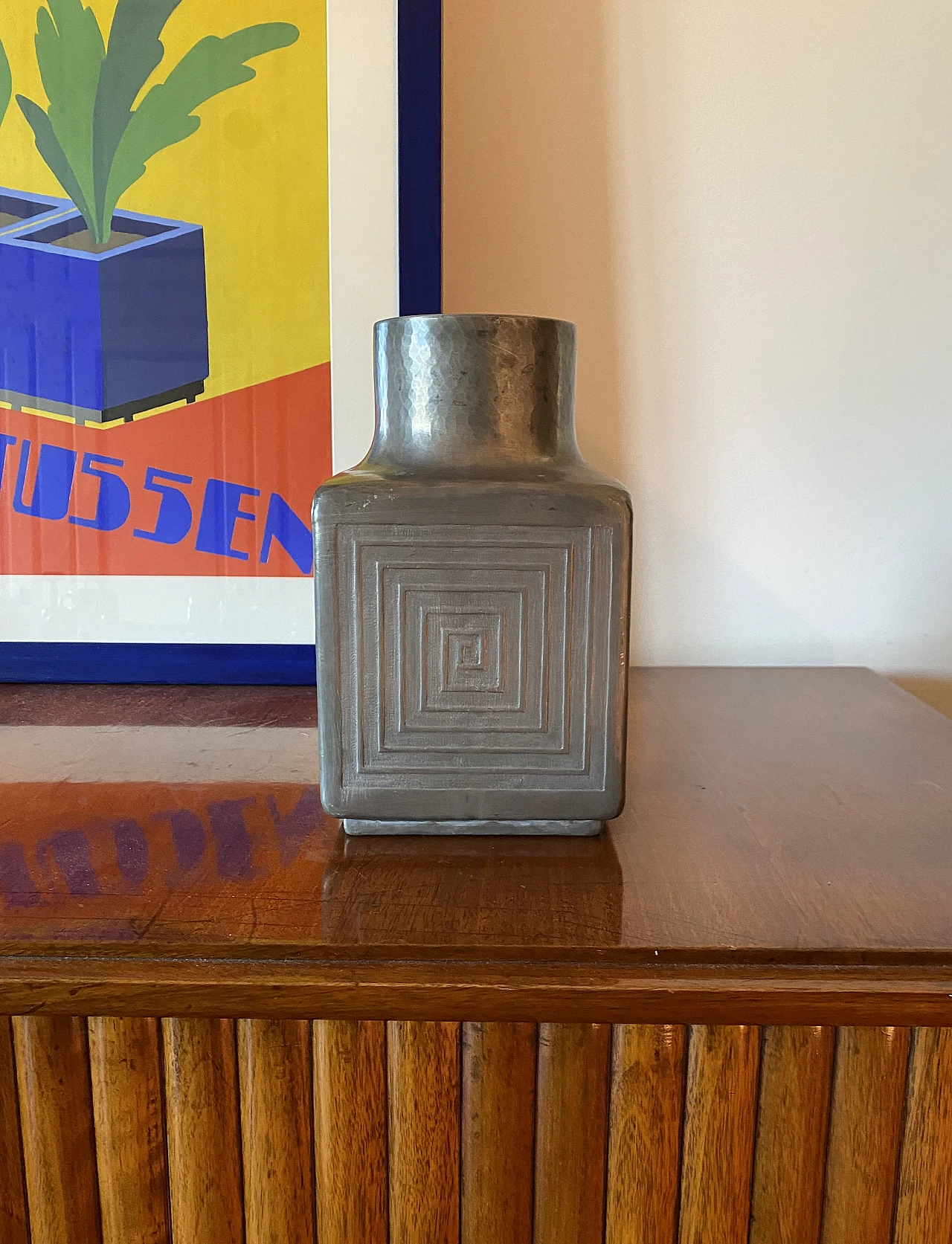 Mid-century metal vase di Bellotti, 1960 17