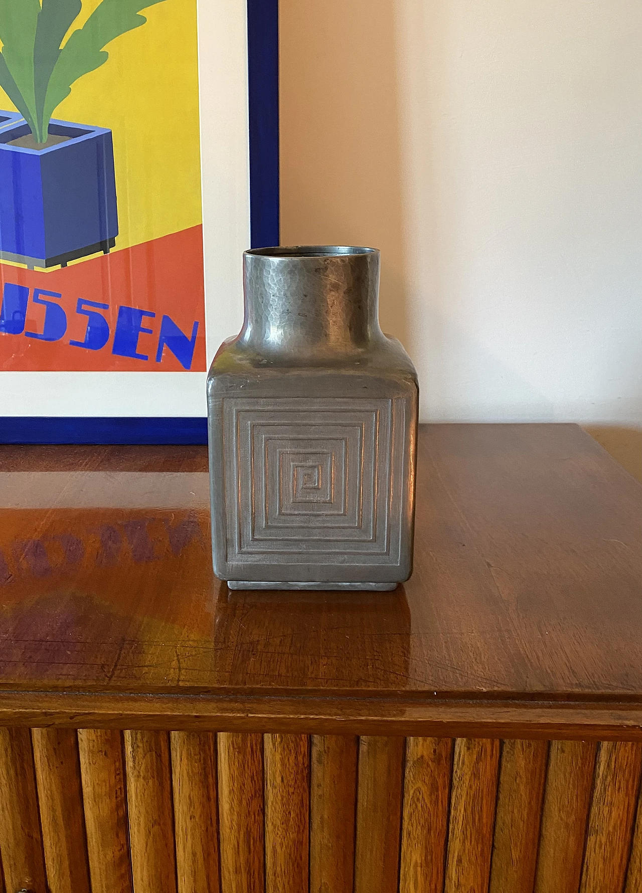 Mid-century metal vase di Bellotti, 1960 18