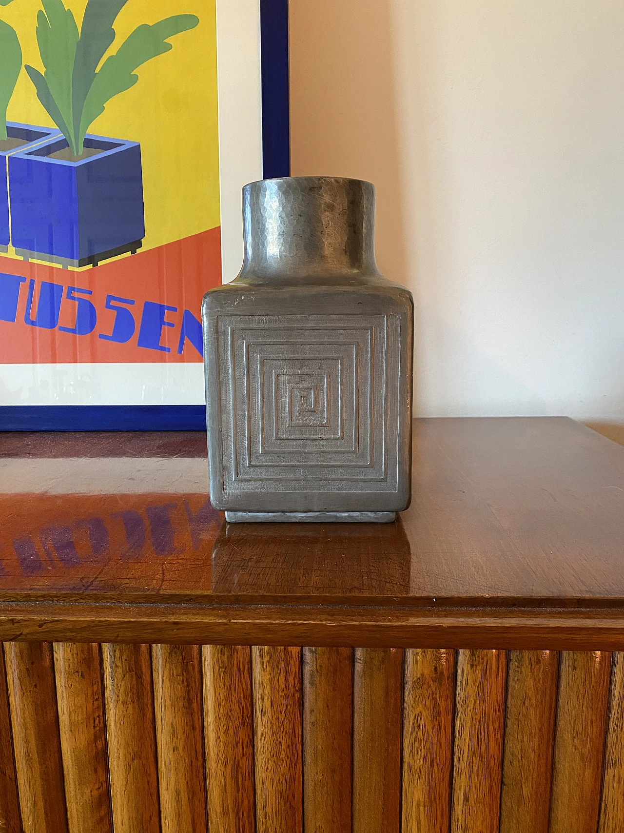 Mid-century metal vase di Bellotti, 1960 19