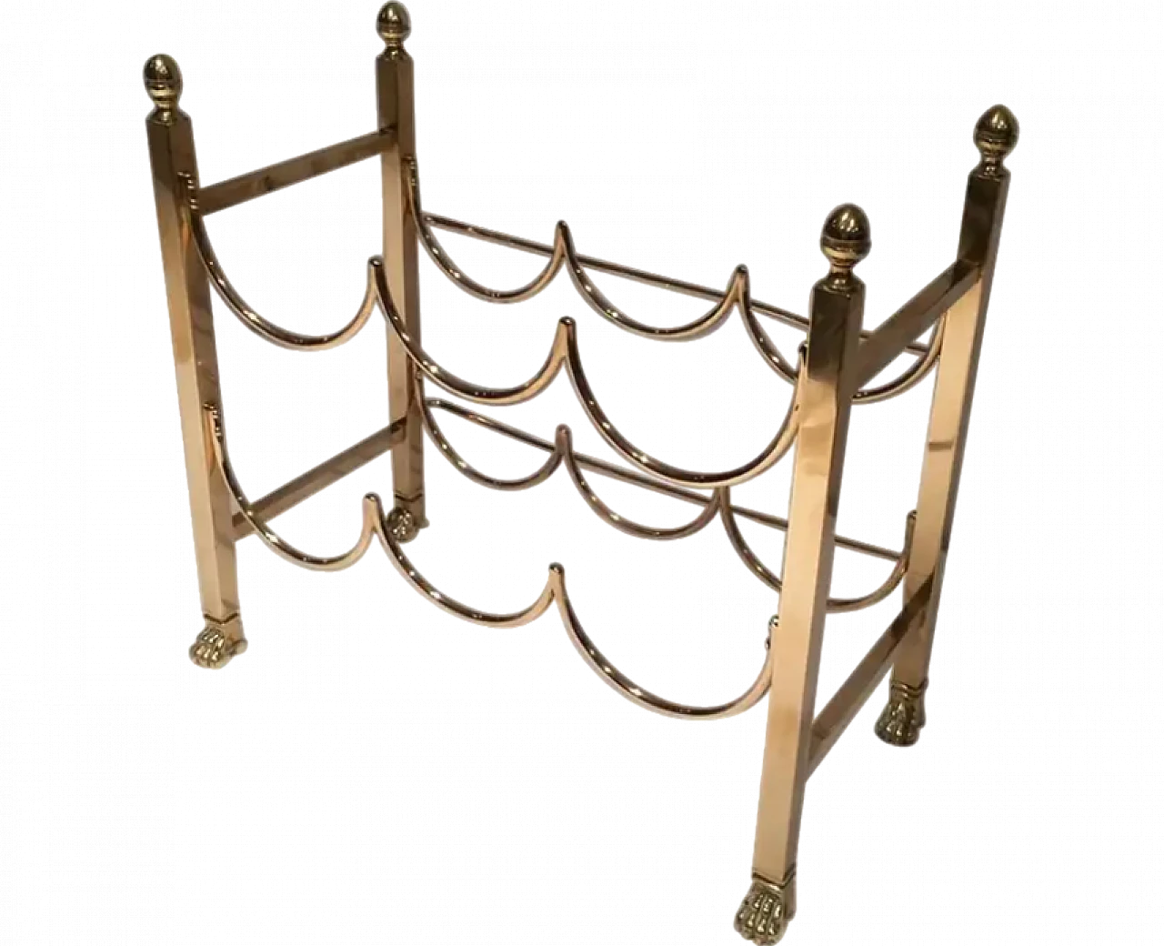 Brass bottles holder with claw feet by Maison Jansen, 1940s 13