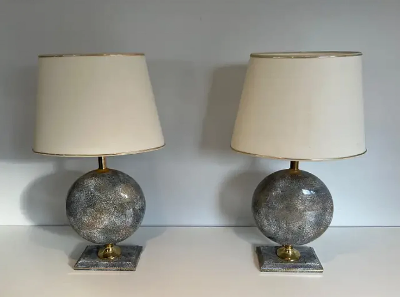 Pair of ceramic table lamps by Philippe Barbier, 1970s 2