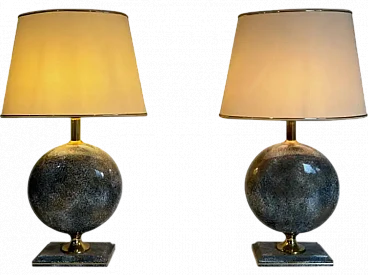 Pair of ceramic table lamps by Philippe Barbier, 1970s