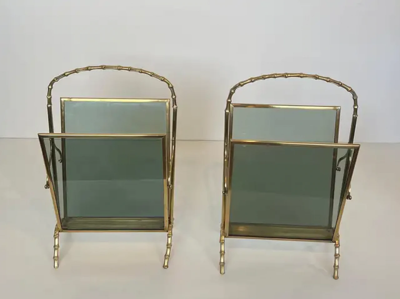 Pair of bronze magazine racks by Maison Baguès, 1940s 3