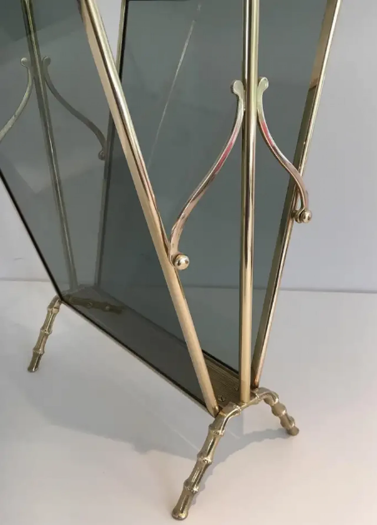 Pair of bronze magazine racks by Maison Baguès, 1940s 7