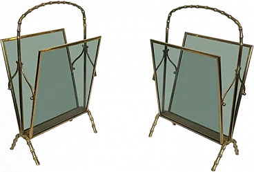 Pair of bronze magazine racks by Maison Baguès, 1940s